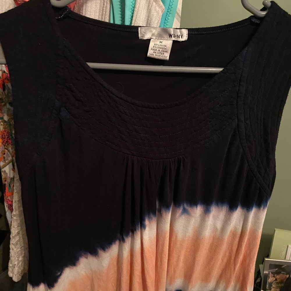 Tie-dyed sleeveless dress